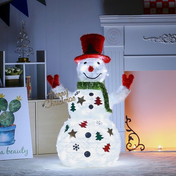 크리스마스장식 매장 카페 눈사람 대형 빨간모자 LED
