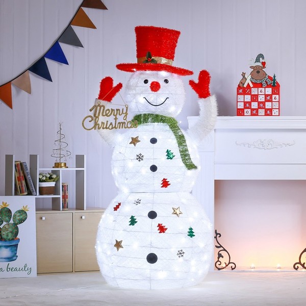 트리 인테리어 크리스마스 눈사람 허그 빨간모자 LED