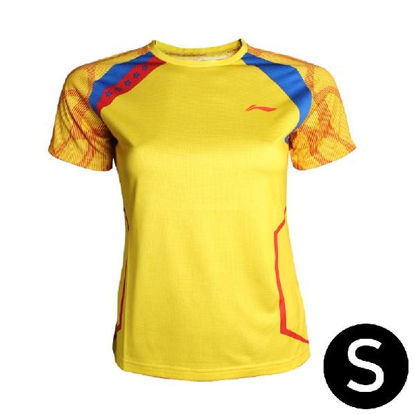 (SM)LiNing 스포츠 트레이닝복 여성 반팔 티셔츠 토마스컵 (옐로우) (S) (ATS