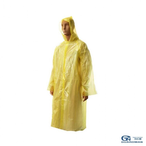 가드맨 일회용 우의 어른용 노란색 2EA 우비 판초우의 비옷 일회용비옷 1회용
