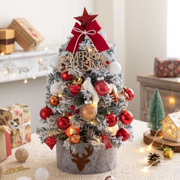 풀세트 크리스마스트리 장식 나무 미니트리 세트 탁상 테이블 책상 트리 데코용품 소품 레드