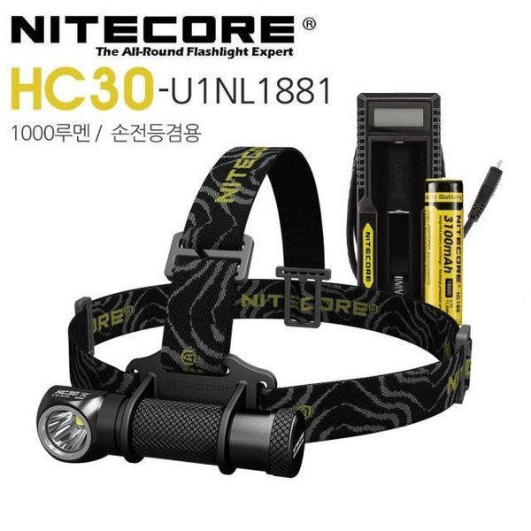 나이트코어 LED 헤드랜턴 HC30 6 충전식 해루질 낚시 후레쉬