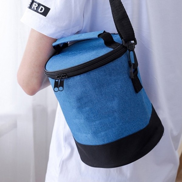 보온보냉 도시락 가방 2p 세트(블루)/원통형 가방