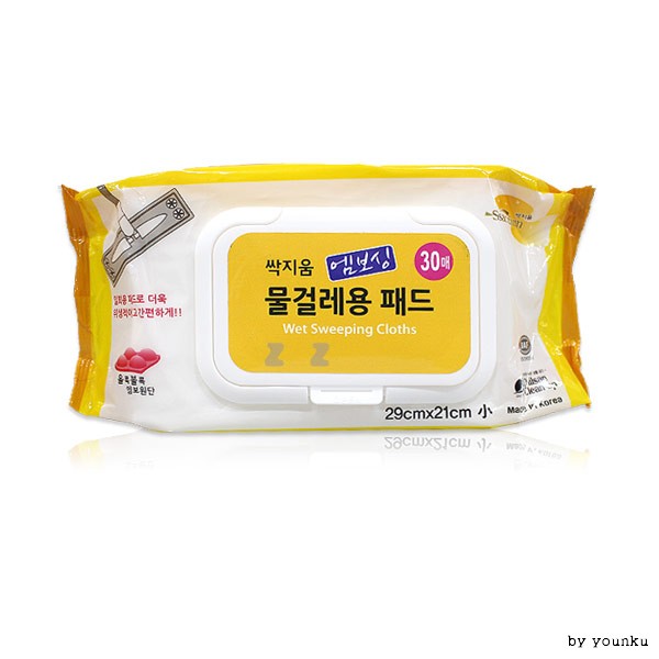 싹지움 엠보싱 물걸레용 패드 30매-H/밀대걸레/일회용