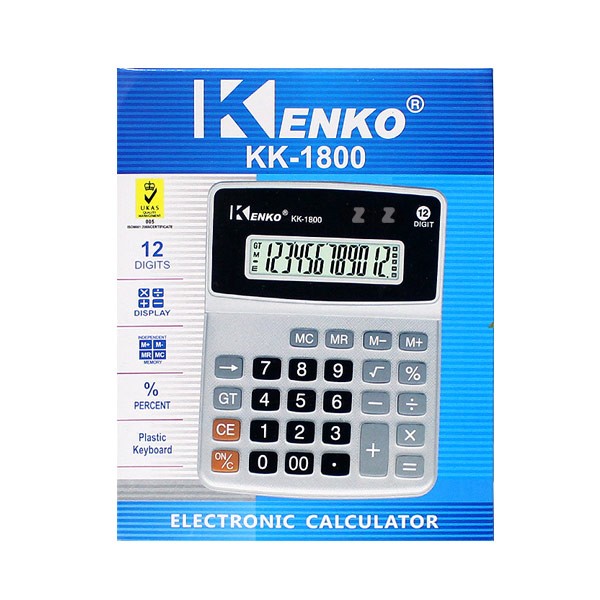 켄코 계산기 KK-1800 -N/디지털계산기/전자계산기/태양열계산기/퍼센트계산기/수학/산수