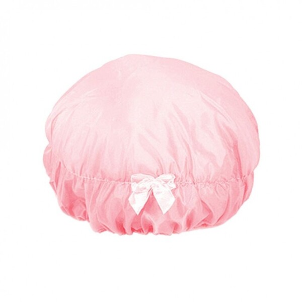 샤워캡 세안 헤어캡 방수 위생 일회용 모자 핑크 1P