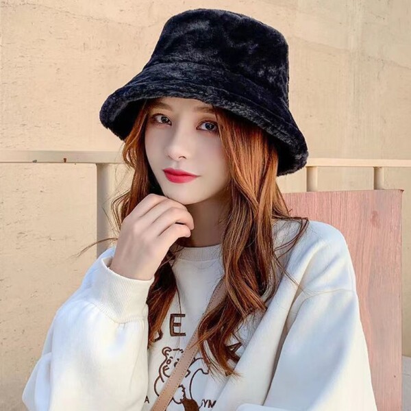 [지앤지] BB 여성 겨울 모자 토끼털 버킷햇 벙거지자 밍크 앙고라 캠핑