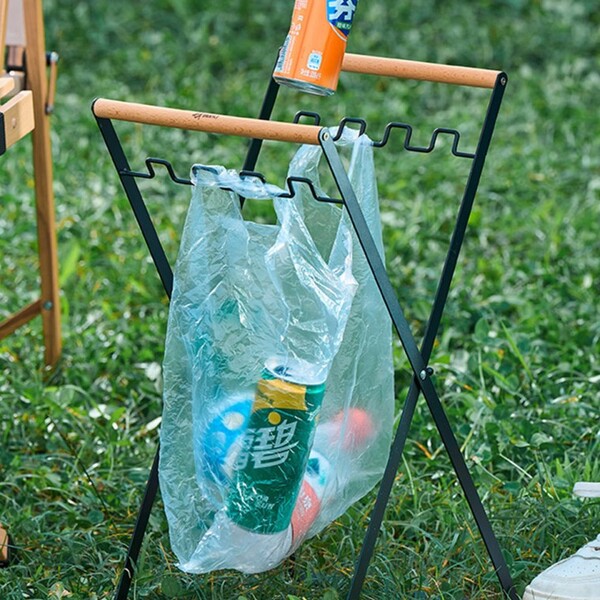 캠핑 우드 봉투걸이 쓰레기봉투걸이 재활용 분리수거 비닐 거치대