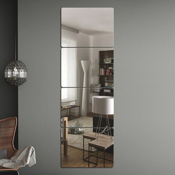 벽에 붙이는 안전 아크릴 거울 4p 30x40cm (직사각) 부착식거울