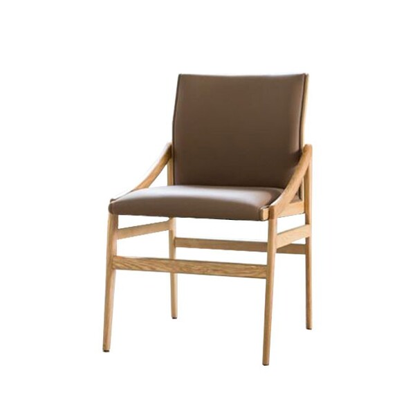 가구샘 원목 가죽방석 등받이 의자 H5180
