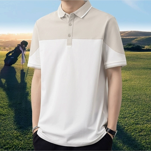 남자 여름 골프 스포츠 아이스 쿨링 카라 반팔 티셔츠